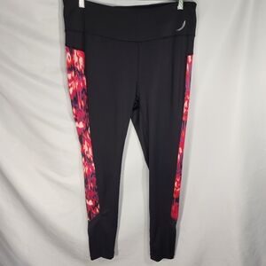 Exertek Black wMulti Panels Elastic Waist Pull On Exercise Athletic Pants Large